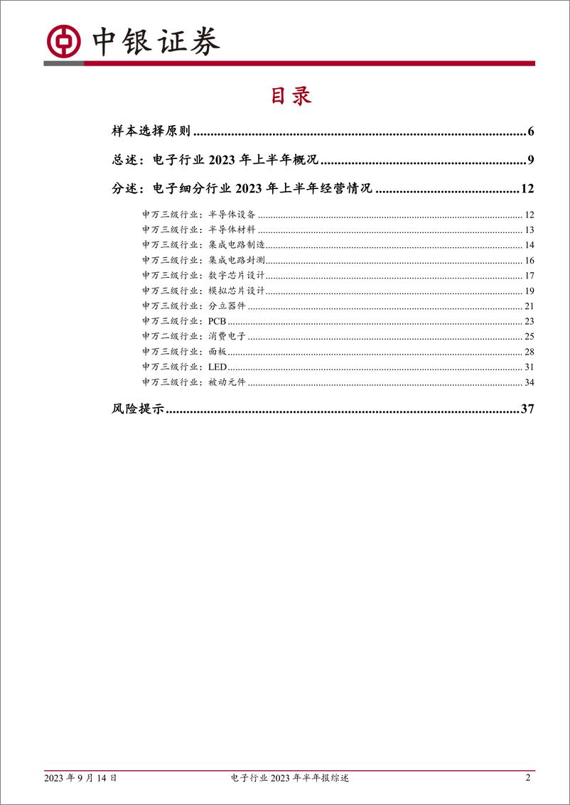 《电子行业2023年半年报综述：23Q2环比改善明显，关注H2持续修复-20230914-中银国际-39页》 - 第3页预览图