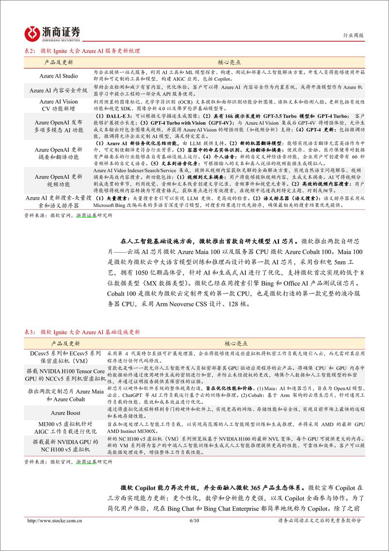 《2023-11-26-信息技术-人工智能行业周报：微软Ignite大会举办，Copilot全面融入办公应用生态-浙商证券》 - 第6页预览图