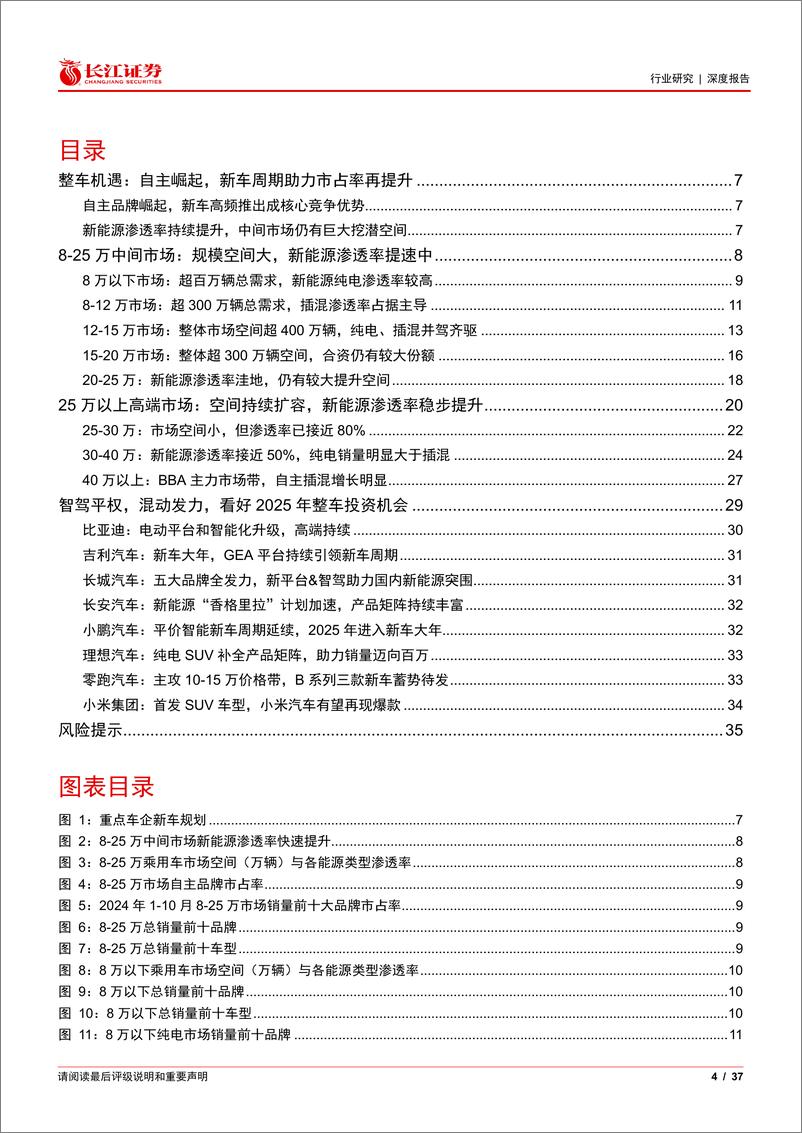 《汽车与汽车零部件行业深度报告：从新车规划看2025年市场增长动能-241222-长江证券-37页》 - 第4页预览图