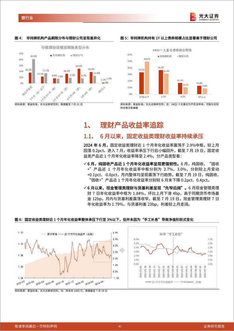 《银行业理财月度观察(2024年7月)：重返30万亿-240723-光大证券-11页》 - 第4页预览图