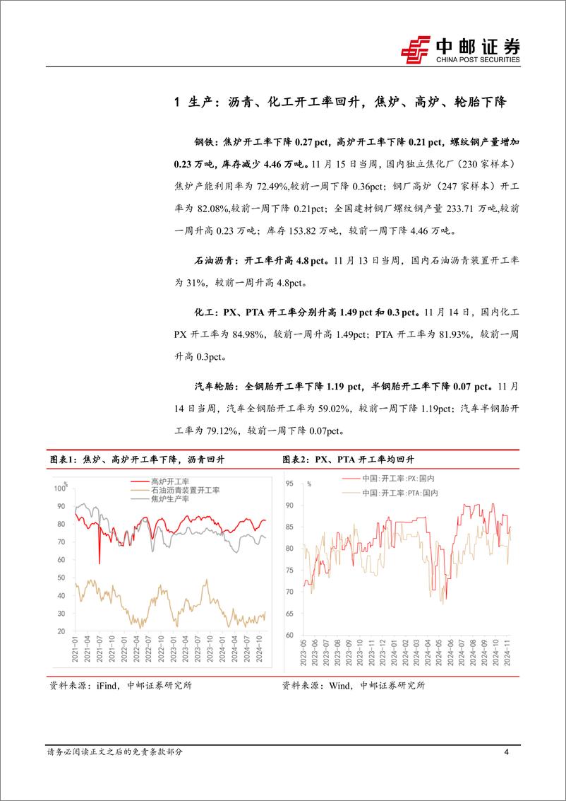 《高频数据跟踪：生产边际回暖，物价整体下行-241117-中邮证券-13页》 - 第4页预览图