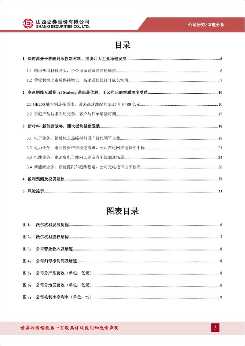 《沃尔核材(002130)热缩材料电子产品领先者，AI驱动高速通信线增长-241205-山西证券-34页》 - 第3页预览图