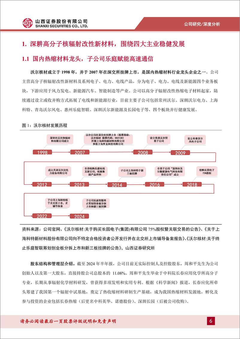 《沃尔核材(002130)热缩材料电子产品领先者，AI驱动高速通信线增长-241205-山西证券-34页》 - 第6页预览图