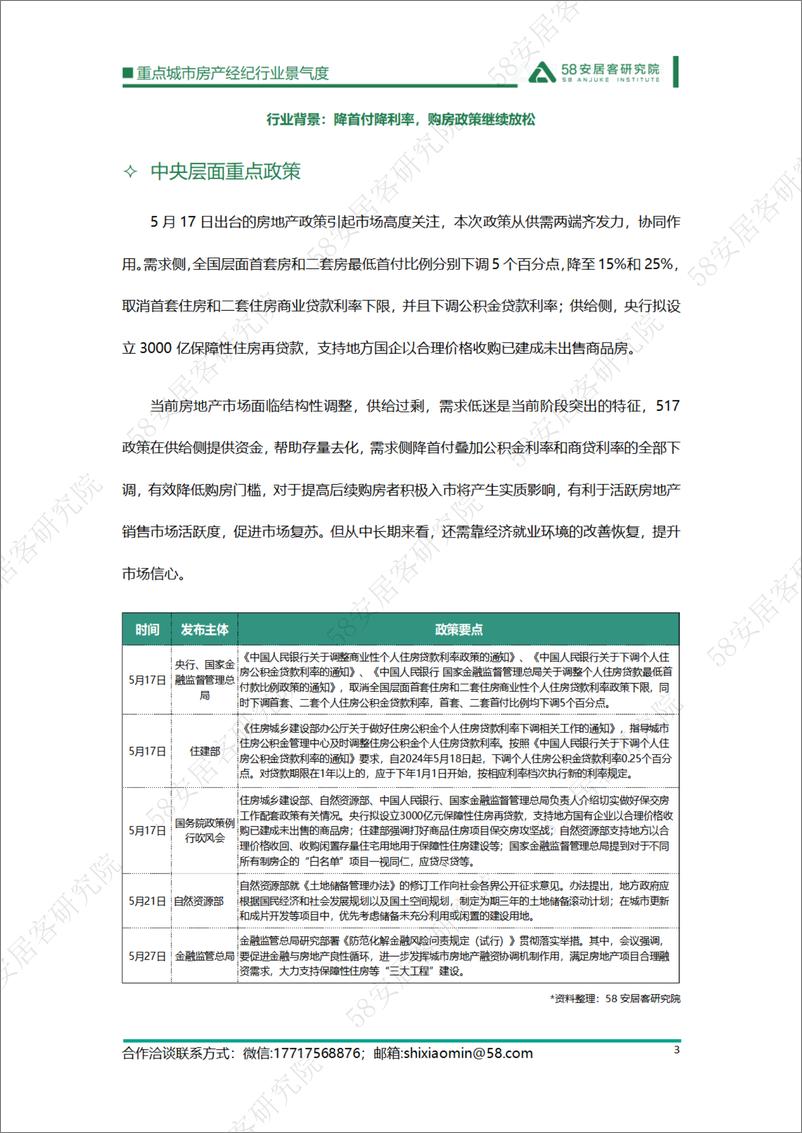 《58安居客研究院：2024年5月重点城市房产经纪行业景气度》 - 第3页预览图