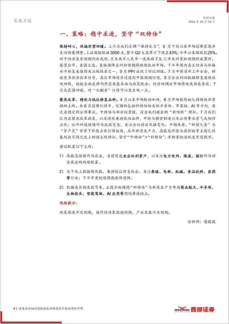 《西部研究月度金股报告系列(2024年7月)：稳中求进-240630-西部证券-15页》 - 第4页预览图