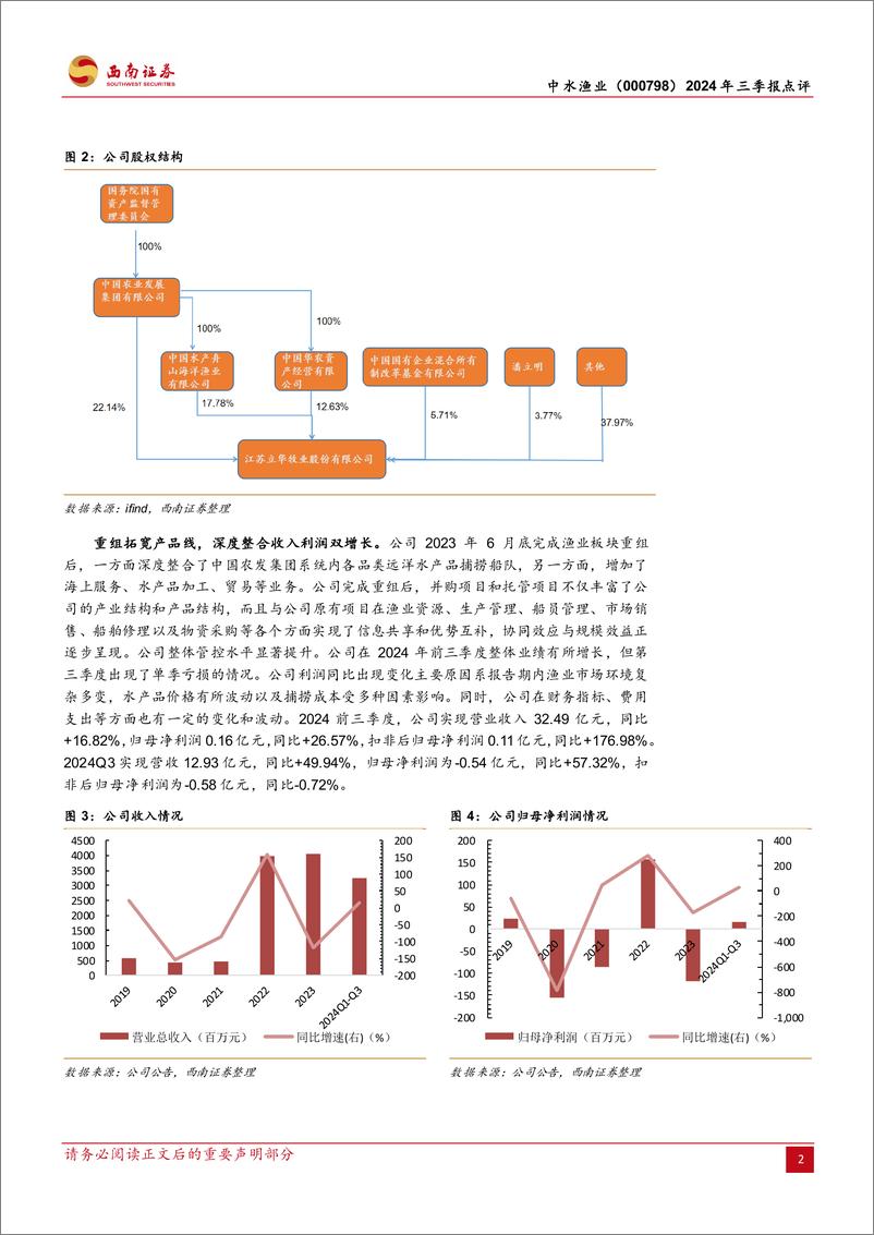 《中水渔业(000798)2024年三季报点评：远洋渔业龙头，渔业板块联合重组再启航-241029-西南证券-14页》 - 第5页预览图