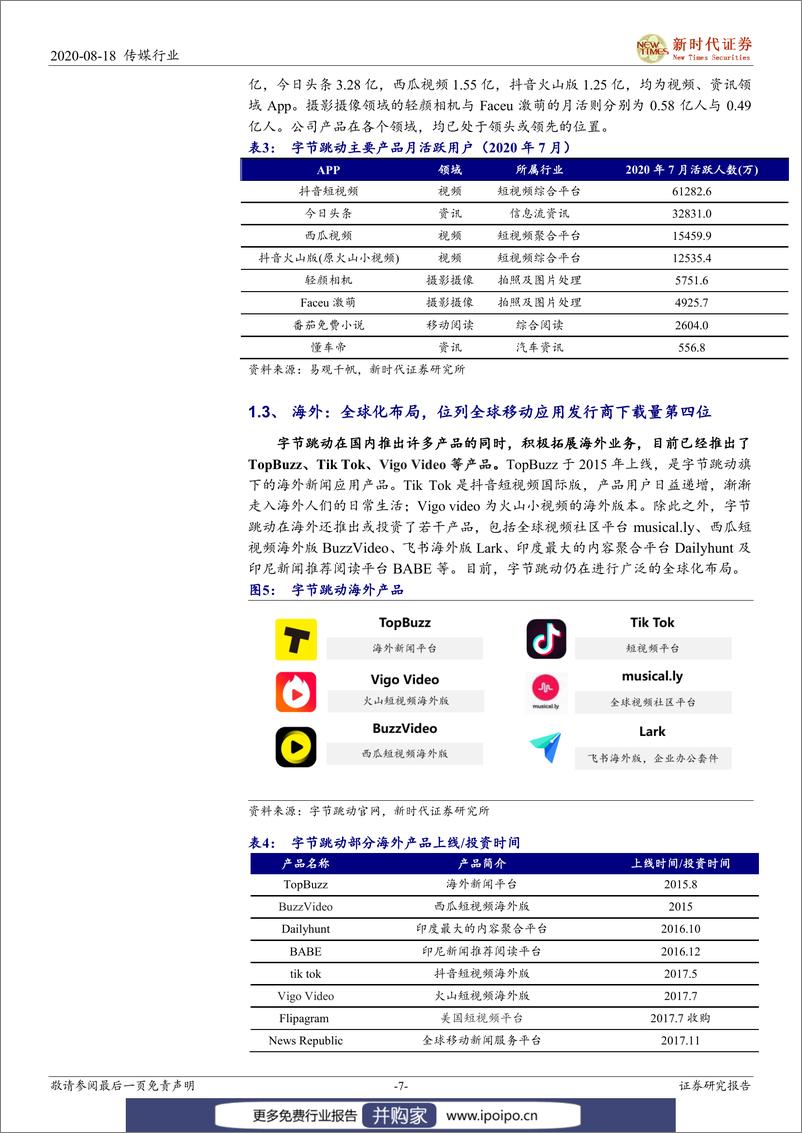 《20200818-新时代证券-新时代证券传媒行业字节跳动专题报告一：算法驱动的互联网科技巨头，流量为基多元变现》 - 第8页预览图