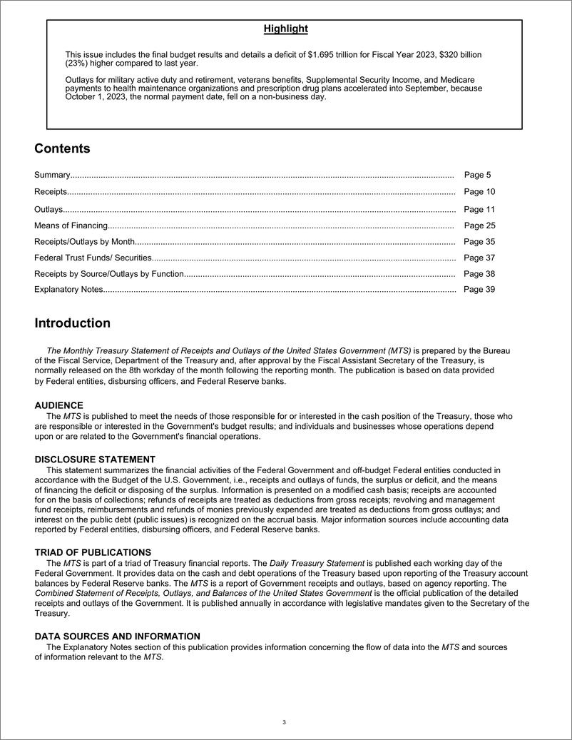 《2023 财年美国政府收入和支出报告-英-40页》 - 第4页预览图