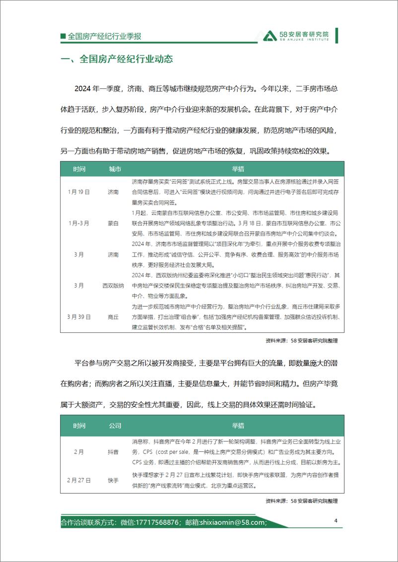 《58安居客研究院：2024年一季度全国房产经纪行业报告》 - 第4页预览图