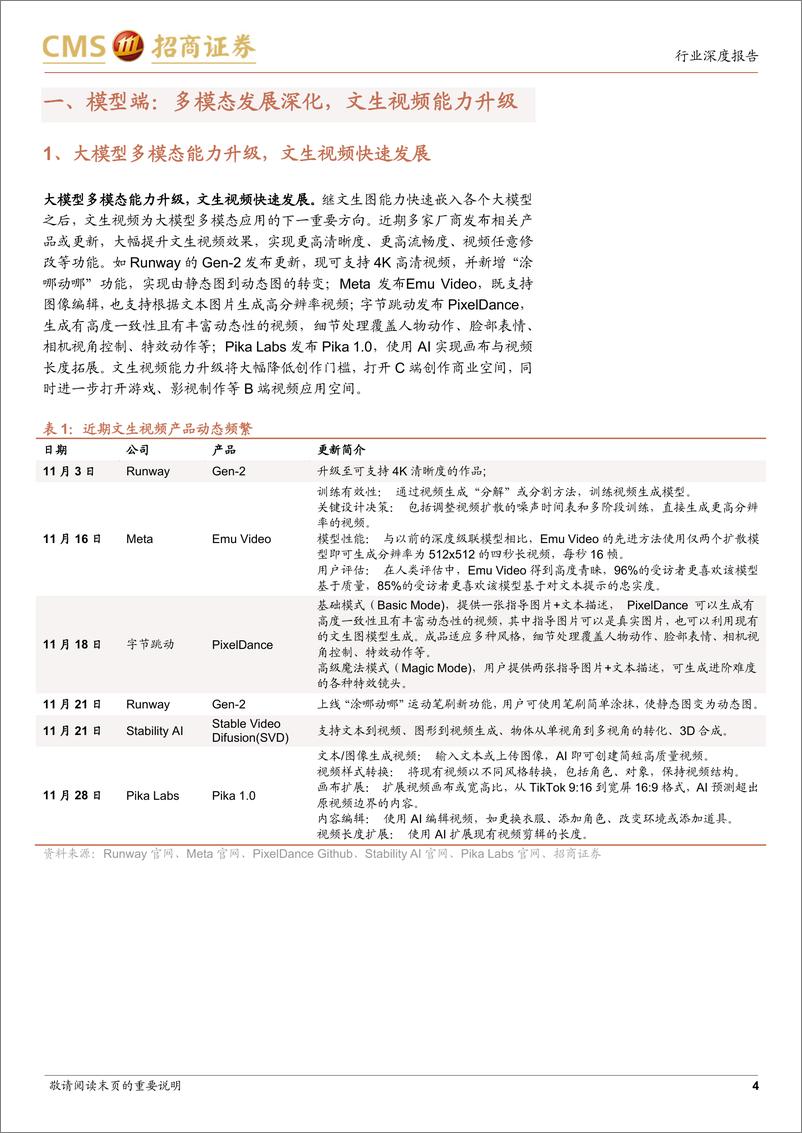 《202316-计算机行业AIGC系列报告（五）：大模型多模态应用深化，AI Agent为应用普及提速》 - 第4页预览图