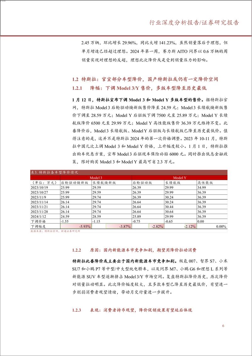 《汽车行业车企降价专题：以价换量或成为中长期价格策略-240315-财通证券-15页》 - 第6页预览图
