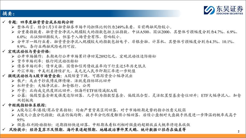 《资金流向和中短线指标体系跟踪(四)：四季度融资资金成本结构分析-250107-东吴证券-29页》 - 第2页预览图