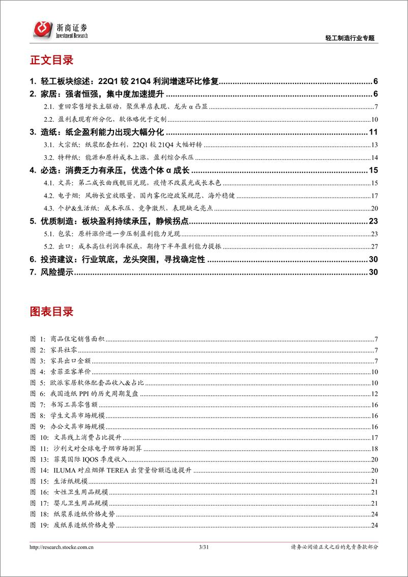 《轻工制造行业专题报告：21A&22Q1综述，行业筑底、龙头突围，重视白马价值-20220504-浙商证券-31页》 - 第4页预览图