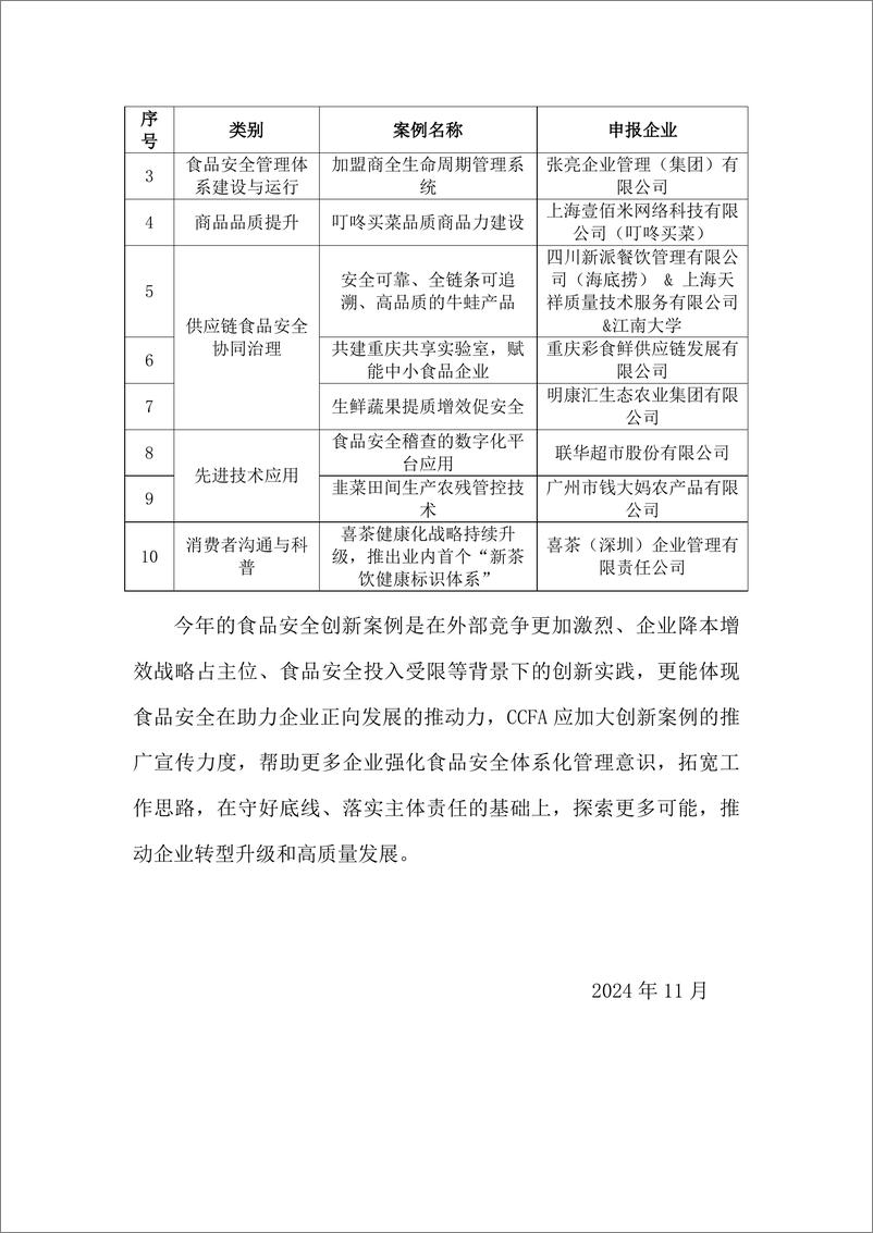 《2024年食品安全创新案例集-中国连锁经营协会-83页》 - 第3页预览图