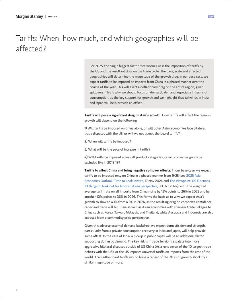 《Morgan Stanley Fixed-Asia Economics The Viewpoint Themes for 2025 – What We Are...-112625969》 - 第2页预览图