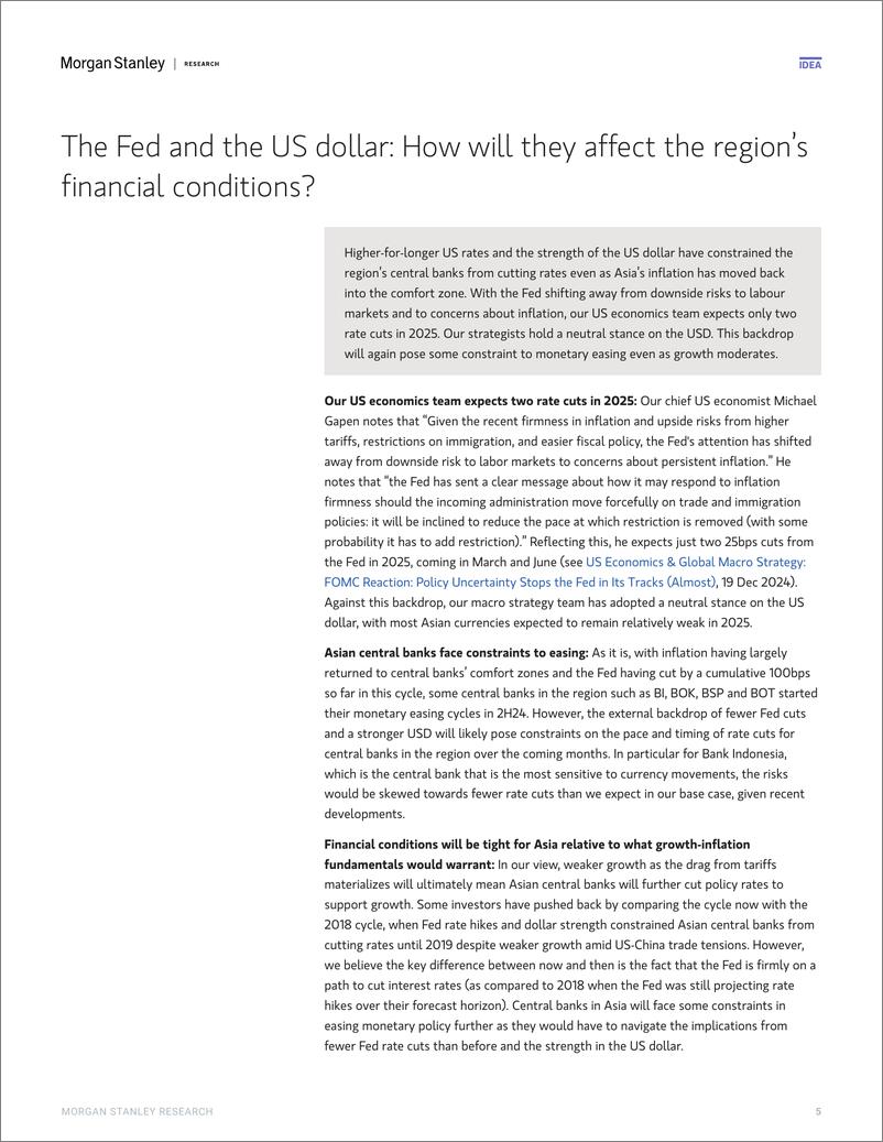 《Morgan Stanley Fixed-Asia Economics The Viewpoint Themes for 2025 – What We Are...-112625969》 - 第5页预览图