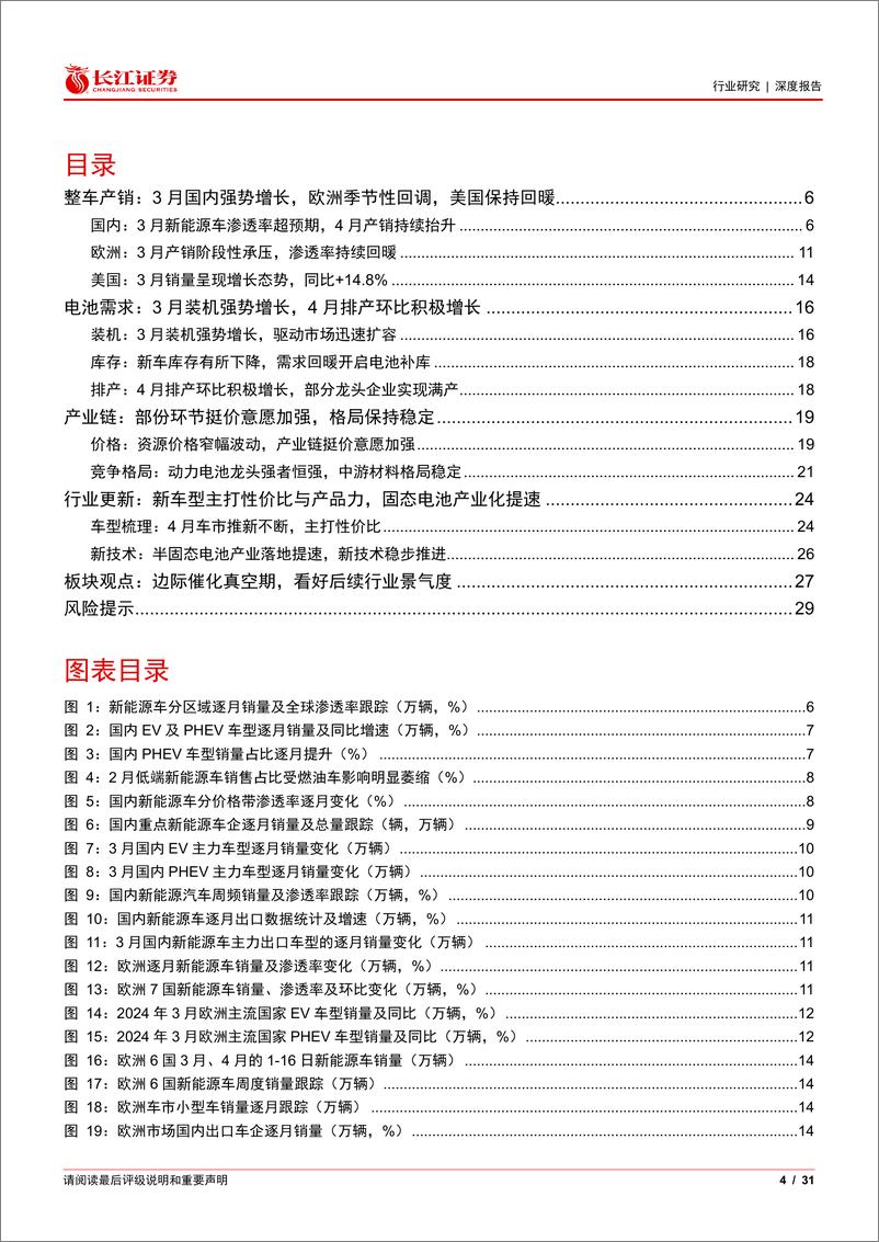 《锂电行业4月景气研判：蔓蔓日茂-240425-长江证券-31页》 - 第4页预览图