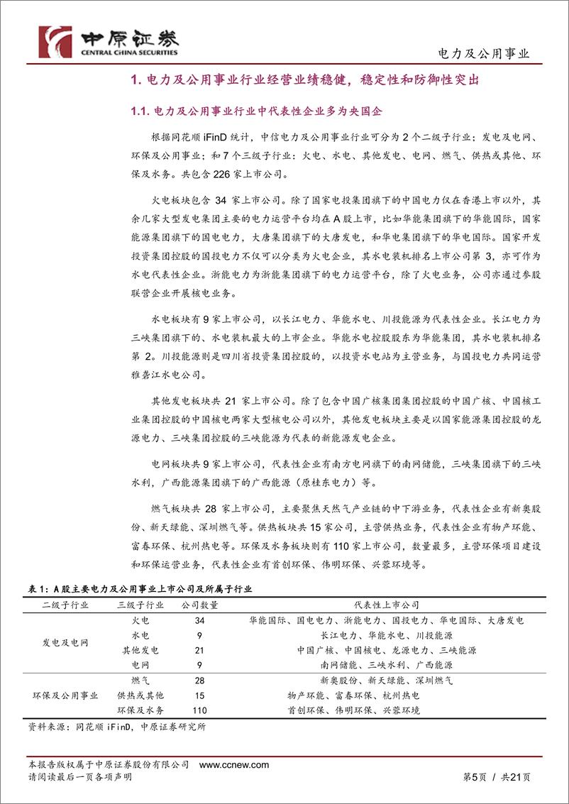 《电力及公用事业行业2024年三季报总结：行业业绩表现稳健，关注水电与核电-241120-中原证券-21页》 - 第5页预览图