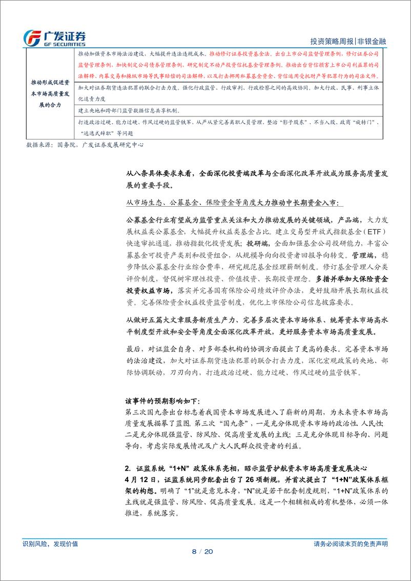 《非银金融行业：第三次国九条出台，护航资本市场高质量发展-240414-广发证券-20页》 - 第8页预览图