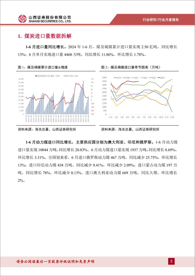 《煤炭进口数据拆解_6月进口继续补缺_关注政策方向变化-山西证券-1722477918804》 - 第5页预览图