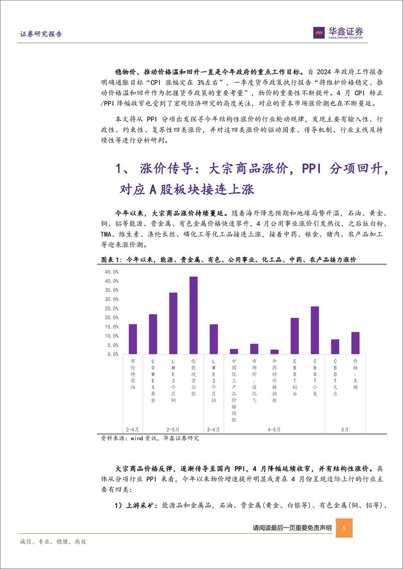 《策略深度-再通胀交易四部曲：输入性-行政性-约束性-复苏性涨价-240528-华鑫证券-35页》 - 第5页预览图