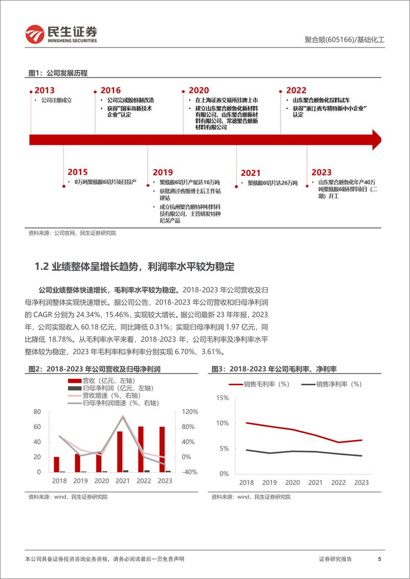 《聚合顺-605166.SH-首次覆盖报告：锦纶纺丝景气持续上行，双6布局打开成长新空间-20240421-民生证券-42页》 - 第4页预览图