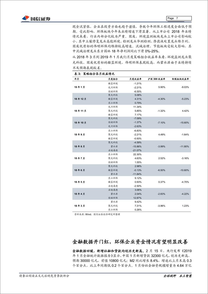 《环保行业2019年2月投资策略：金融数据开门红，资金面改善可期-20190220-国信证券-14页》 - 第8页预览图