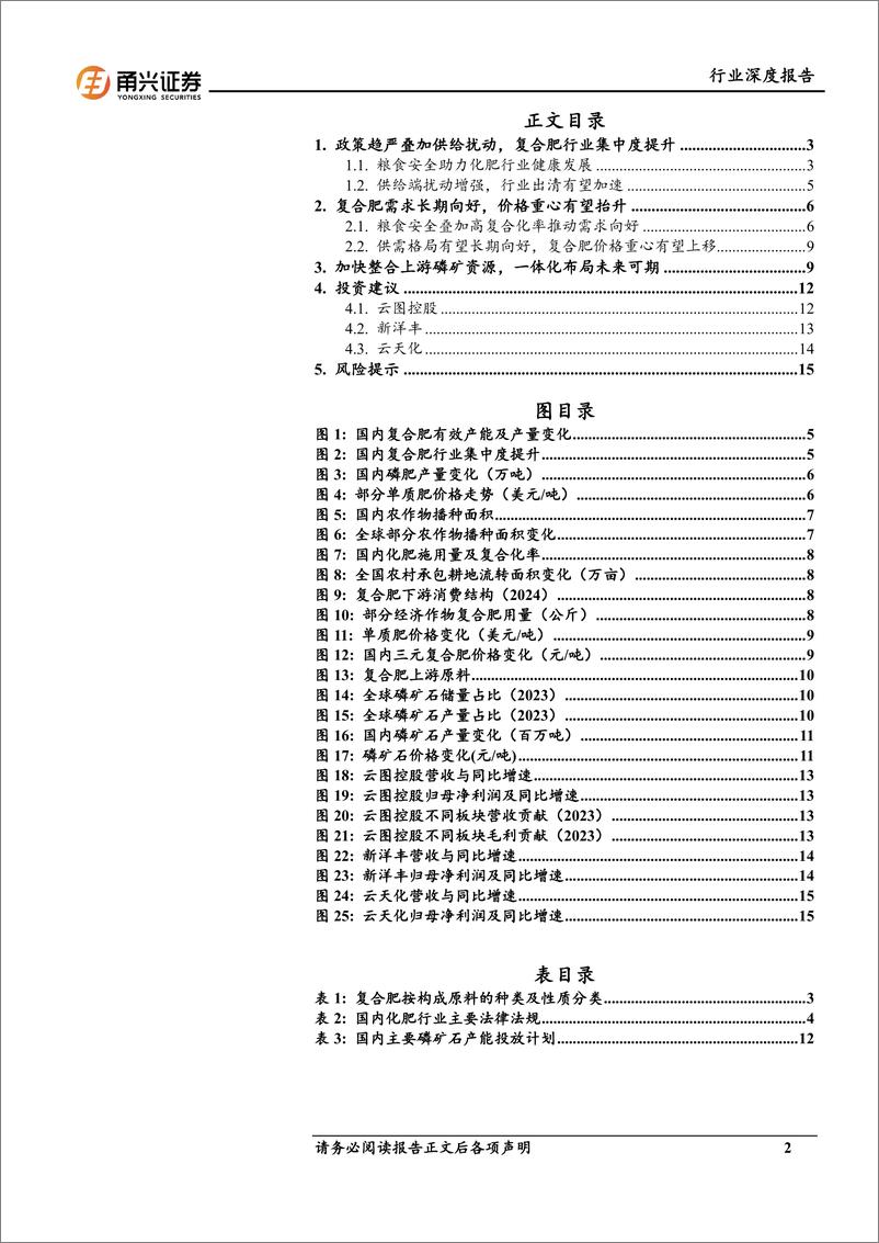 《基础化工行业深度报告：复合肥行业景气向上，布局磷矿未来可期-240725-甬兴证券-18页》 - 第2页预览图