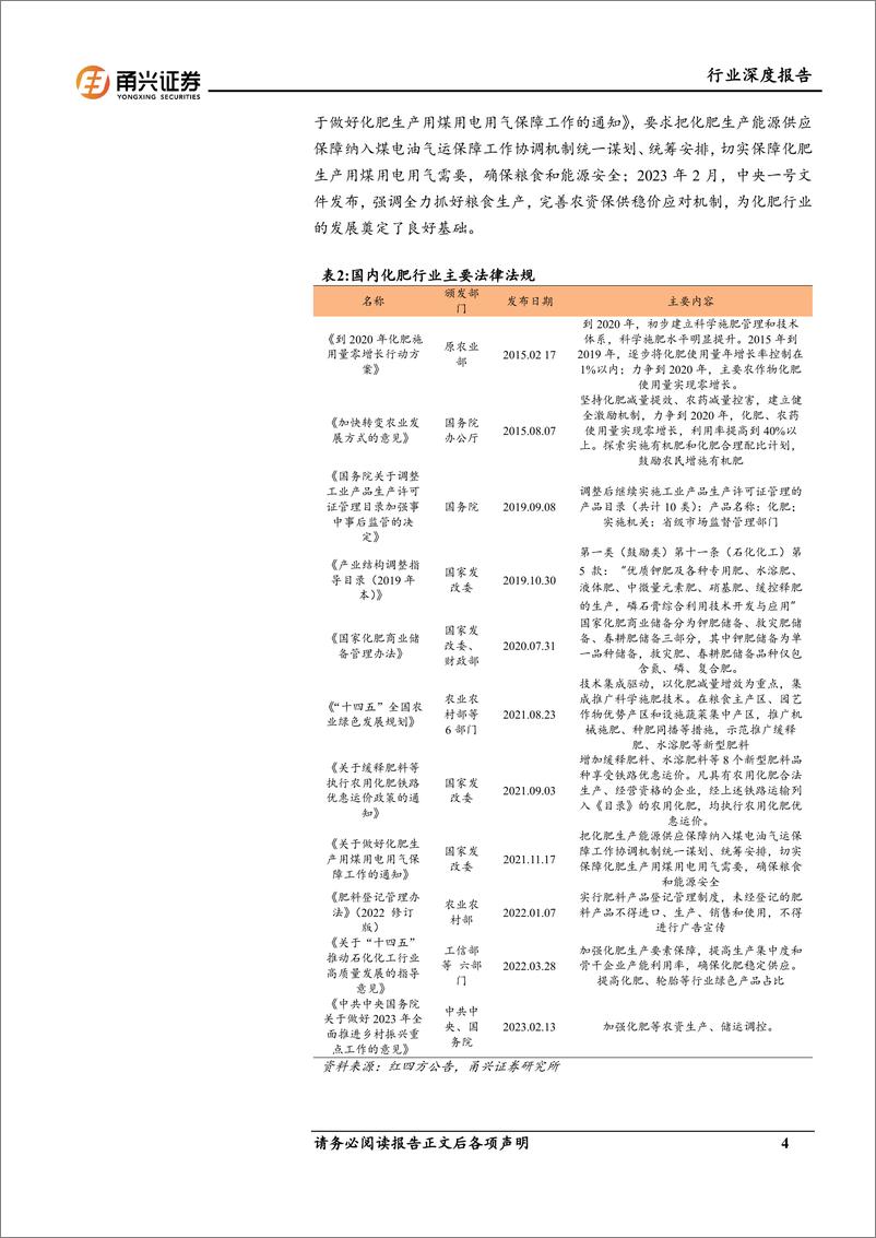 《基础化工行业深度报告：复合肥行业景气向上，布局磷矿未来可期-240725-甬兴证券-18页》 - 第4页预览图