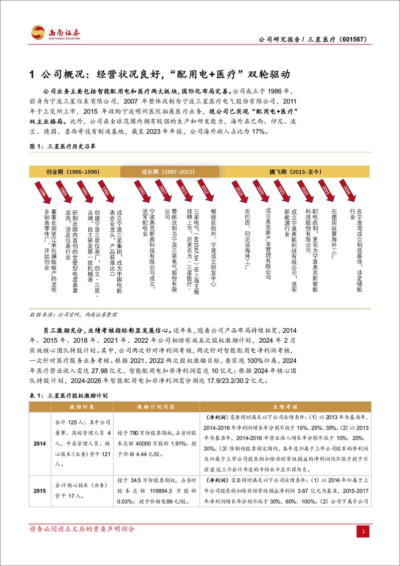 《三星医疗(601567)国内配用电龙头，出海提振增长-241224-西南证券-29页》 - 第5页预览图