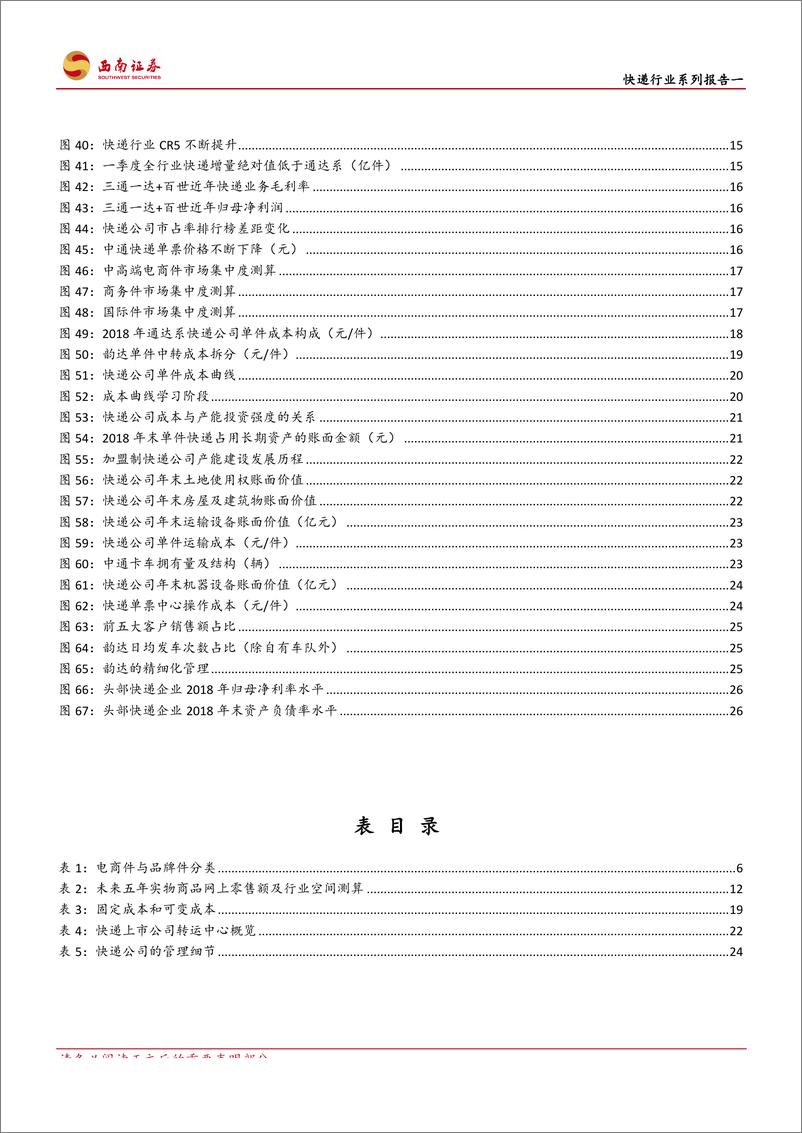 《快递行业系列报告一：龙头竞争，剩者为王-20190802-西南证券-33页》 - 第5页预览图