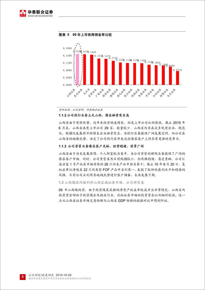 《山西证券（华泰联合）-深度报告-挽地域优势,携国际经验,稳健发展-101026》 - 第5页预览图