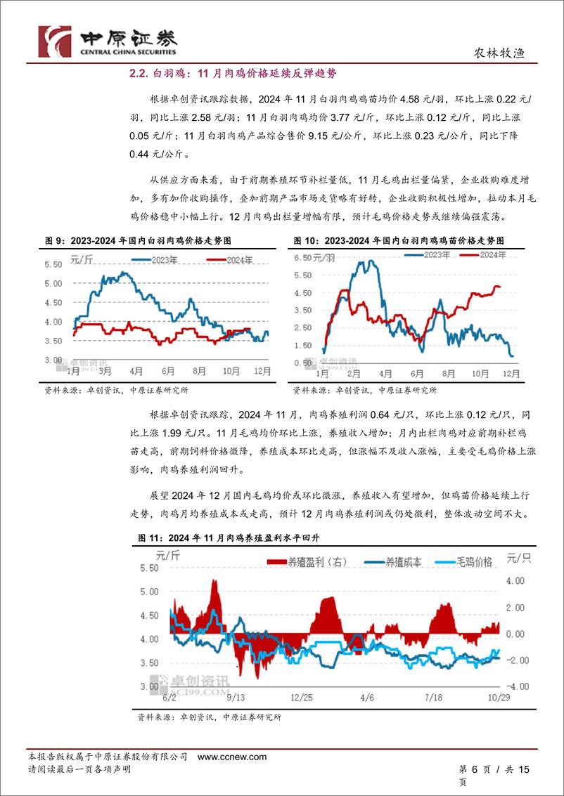 《农林牧渔行业月报：鸡价延续反弹趋势，宠物食品出口数据维持同比增长-241225-中原证券-15页》 - 第6页预览图