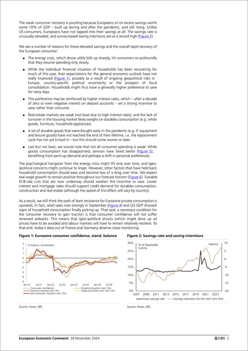 《UBS Economics-European Economic Comment _Eurozone sentiment A setback for...-111875238》 - 第2页预览图