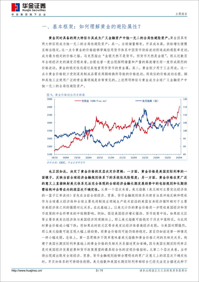 《主题报告：金价创历史新高，市场在交易什么？-240410-华金证券-11页》 - 第3页预览图