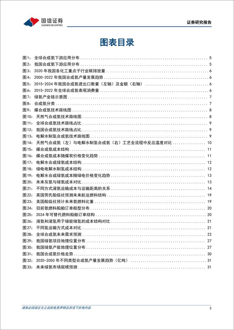 《电力设备行业绿氨产业发展分析：合成氨产业绿色转型，火电减排前景可期-241205-国信证券-34页》 - 第3页预览图