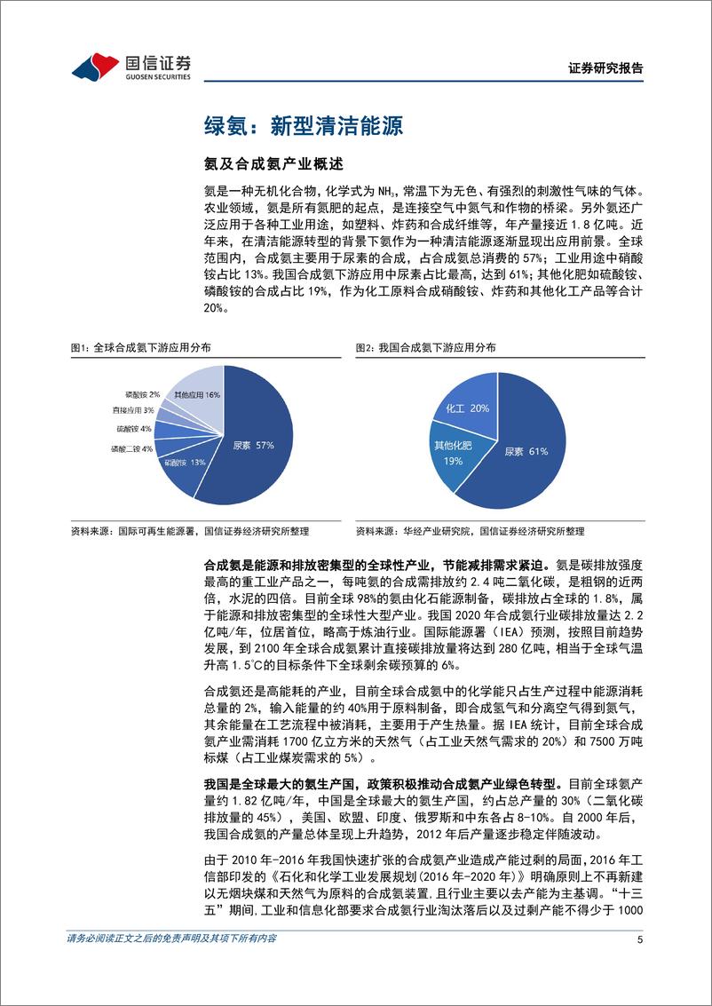 《电力设备行业绿氨产业发展分析：合成氨产业绿色转型，火电减排前景可期-241205-国信证券-34页》 - 第5页预览图