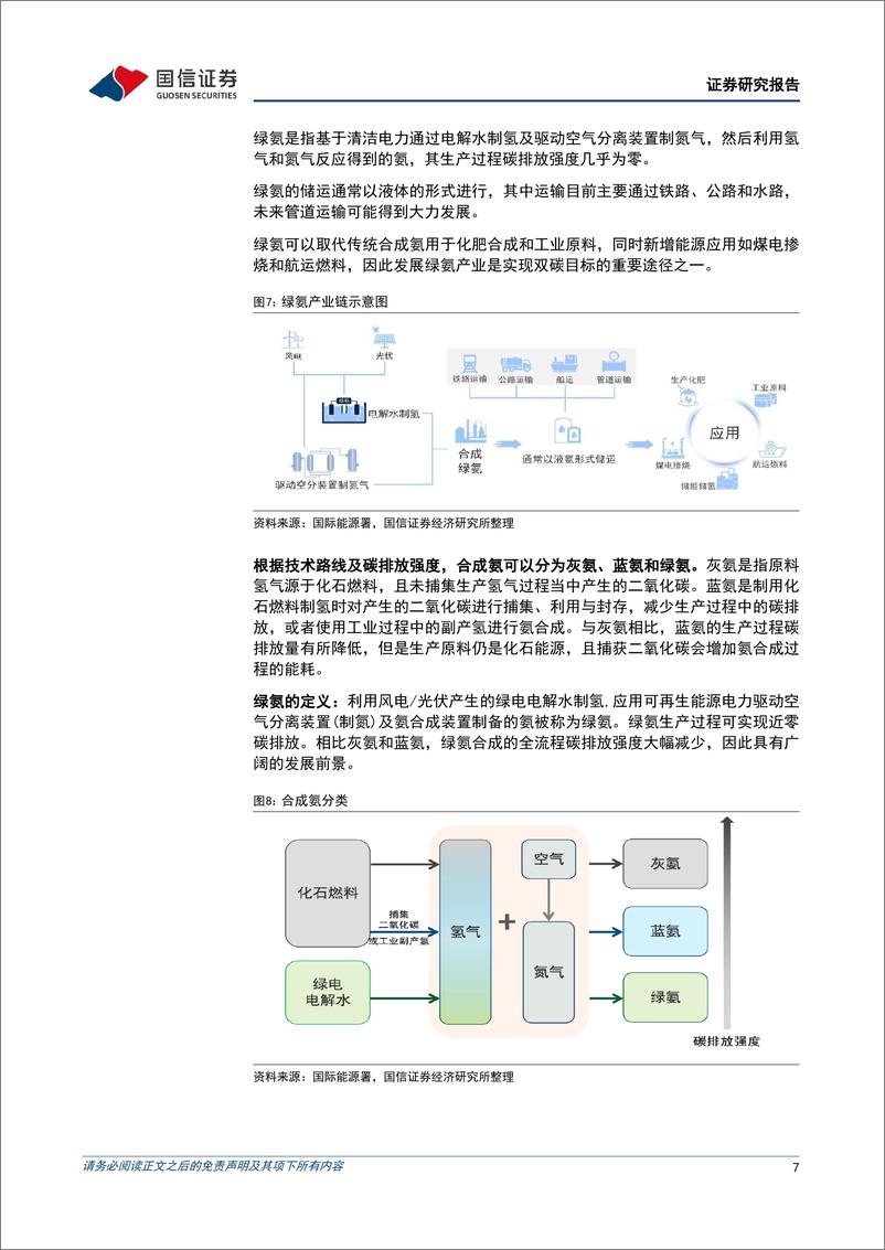 《电力设备行业绿氨产业发展分析：合成氨产业绿色转型，火电减排前景可期-241205-国信证券-34页》 - 第7页预览图