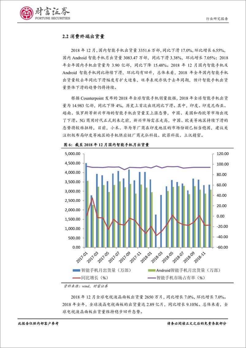 《电子行业月度报告：关注5G基站建设和消费电子板块的结构性机会-20190211-财富证券-16页》 - 第8页预览图