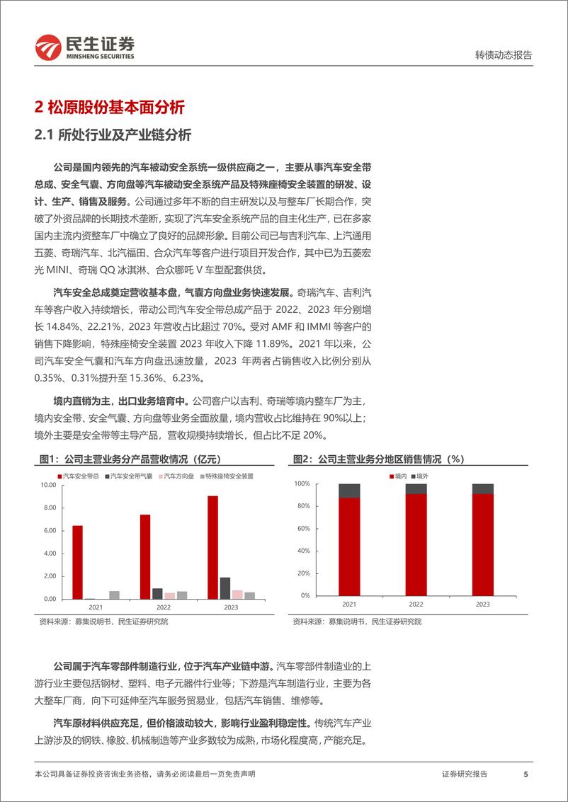 《可转债打新系列：松原转债，国内领先汽车被动安全系统一级供应商-240731-民生证券-15页》 - 第5页预览图