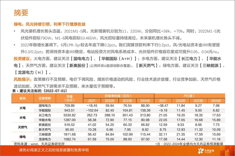 《公用事业行业2022年中期策略-20220705-天风证券-36页》 - 第4页预览图