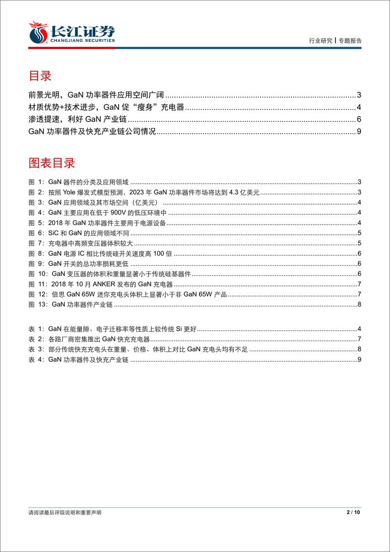 《电子设备、仪器和元件行业专题报告：GaN功率器件是快速充电器升级方向-20200215-长江证券-10页》 - 第3页预览图