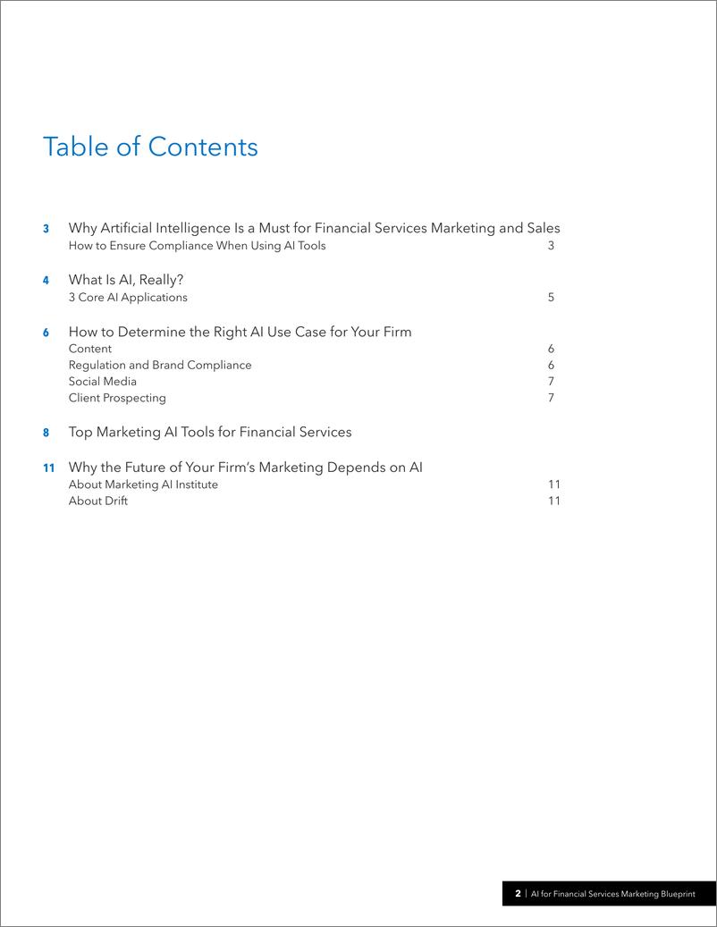 《Marketing AI Institute：2023年金融服务营销的人工智能（AI）蓝图报告（英文版）》 - 第2页预览图