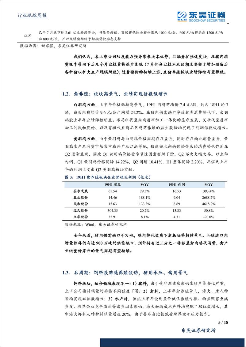 《农林牧渔行业：中报披露进程过半，禽养殖板块高度景气-20190825-东吴证券-18页》 - 第6页预览图