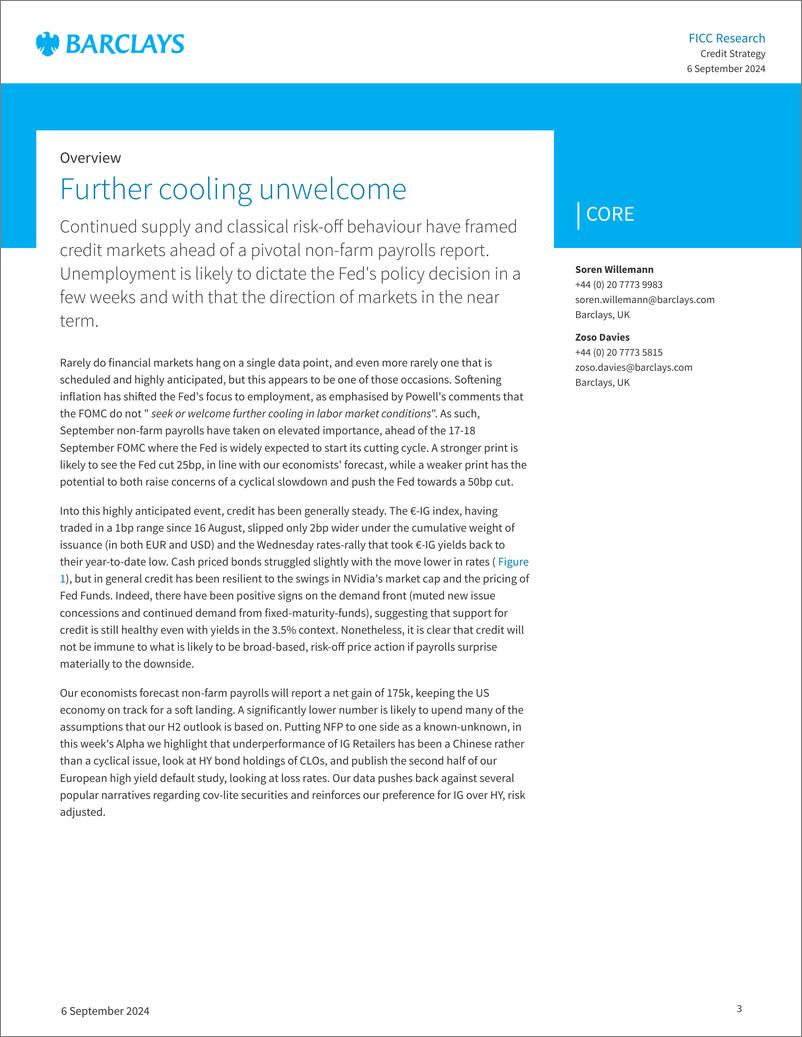 《Barclays_European_Credit_Alpha_Further_cooling_unwelcome》 - 第3页预览图