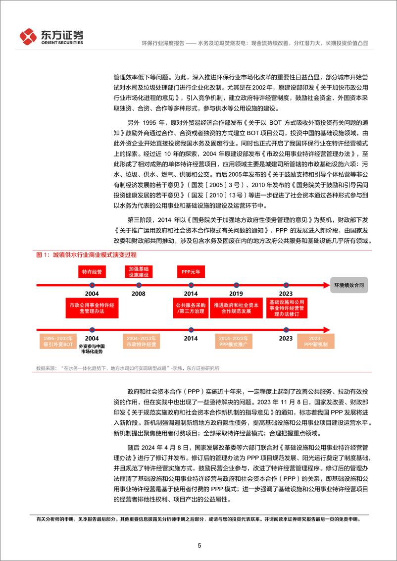 《环保行业长期投资逻辑专题研究-水务及垃圾焚烧发电：现金流持续改善，分红潜力大，长期投资价值凸显-240608-东方证券-22页》 - 第5页预览图