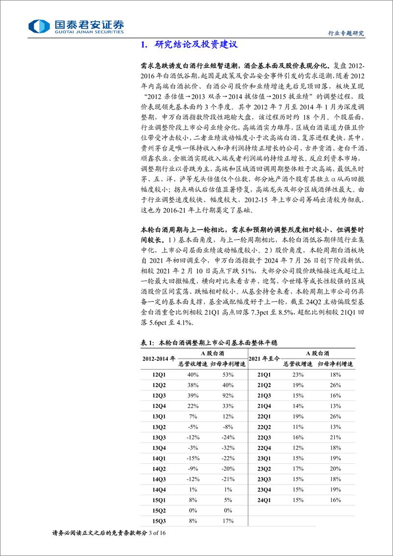 《食品饮料行业白酒周期专题研究：调整再出发，上一轮白酒低谷期复盘-240729-国泰君安-16页》 - 第3页预览图