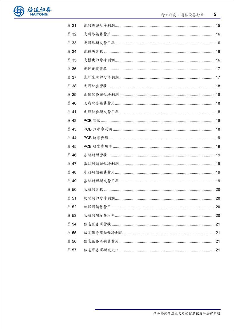 《通信设备行业专题报告：上半年行业盈利加速，受益5G、云计算迎来行业景气周期共振向上-20190917-海通证券-26页》 - 第6页预览图