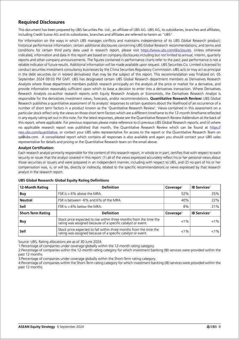 《UBS Equities-ASEAN Equity Strategy _Establishing YE24-25 index target and...-110205610》 - 第8页预览图