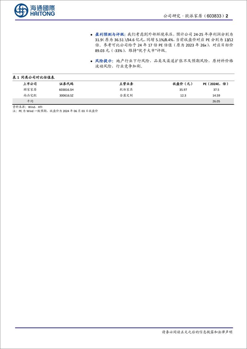 《欧派家居-603833.SH-公司年报点评：23年利润同增13%，控本提效效果显著-20240605-海通国际-12页》 - 第2页预览图